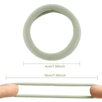 100 Pcs Thick Seamless Hair Ties, Ponytail Holders Hair Accessories No Damage for Thick Hair, Valentine's Day Gifts (Light Theme Colors)