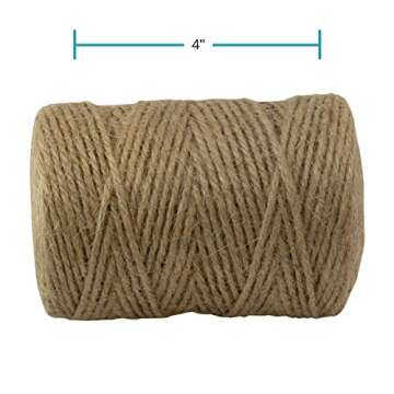 Houseables Jute Twine String, 624 Feet, 2 Rolls (312'/Roll), 2mm, 3 Ply, Brown, Burlap Twill Ribbon, Natural Hemp, Thin Garden Rope, Sisal Decorative Cord, for DIY Craft, Packing, Gifts, Wrapping