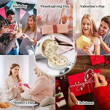 Dajasan Velvet Jewelry Organizer, Mini Travel Jewelry Case, Small Portable Travel Jewelry Organizer Box with Mirror for Earrings Bracelets Rings Necklace (Beige)