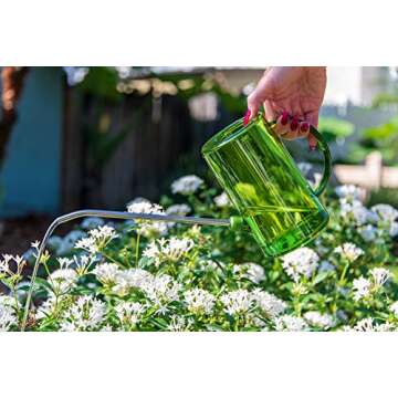 Brilliest Long Spout Plastic Watering Can for Indoor Plants – Clear Measurable Scale – Detachable Spout – Small - Hanging Plants/Houseplants/Succulents/Flowers/Outside Gardening