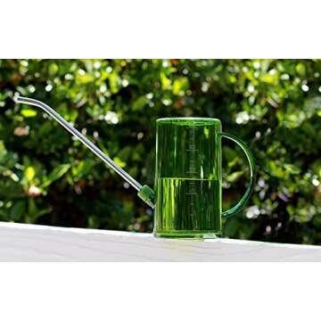 Brilliest Long Spout Plastic Watering Can for Indoor Plants – Clear Measurable Scale – Detachable Spout – Small - Hanging Plants/Houseplants/Succulents/Flowers/Outside Gardening