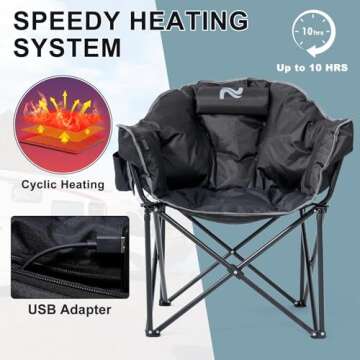 MOPHOTO Heated Camping Chair for Ultimate Outdoor Comfort