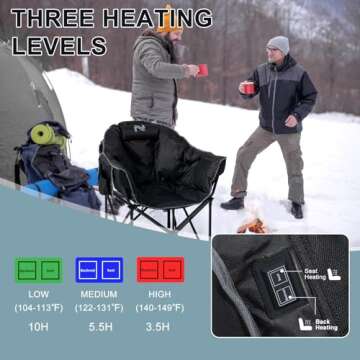 MOPHOTO Heated Camping Chair for Ultimate Outdoor Comfort