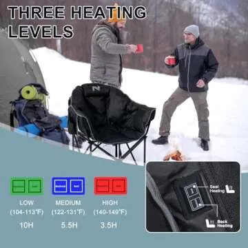 MOPHOTO Heated Camping Chair for Ultimate Outdoor Comfort
