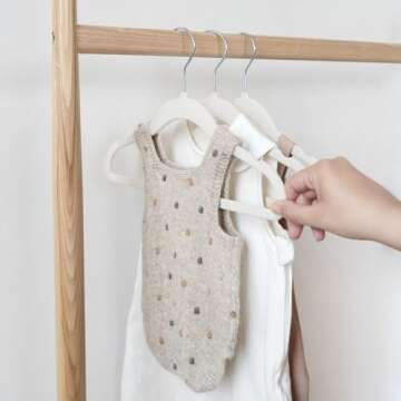 Stylish Velvet Baby Hangers - Non-Slip Design, 30 Pack, Beige