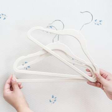 Stylish Velvet Baby Hangers - Non-Slip Design, 30 Pack, Beige