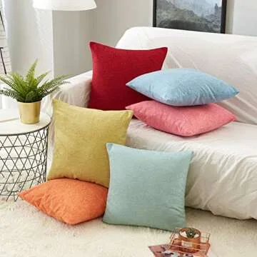 Stylish MERNETTE Decorative Pillow Covers 18x18 Inch (Pack of 2)
