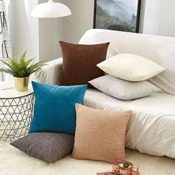 Stylish MERNETTE Decorative Pillow Covers 18x18 Inch (Pack of 2)