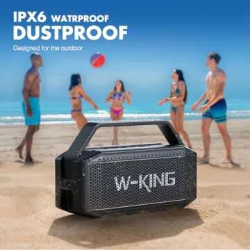 W-KING 80W PEAK Portable Bluetooth Speaker - Waterproof Loud