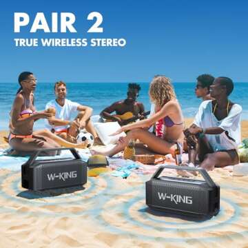 W-KING 80W PEAK Portable Bluetooth Speaker - Waterproof Loud