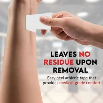 WOD Nation White Athletic Sports Tape - 1.5 inch x 10 Yards Per Roll (50 Pack) - Strong, Easy-Tear, No Residue Athletic Tape for Ankle Support, Wrist Tape, Pre Wrap, Ideal for Boxing, Soccer & More