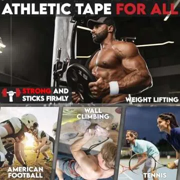 WOD Nation White Athletic Sports Tape - 1.5 inch x 10 Yards Per Roll (50 Pack) - Strong, Easy-Tear, No Residue Athletic Tape for Ankle Support, Wrist Tape, Pre Wrap, Ideal for Boxing, Soccer & More
