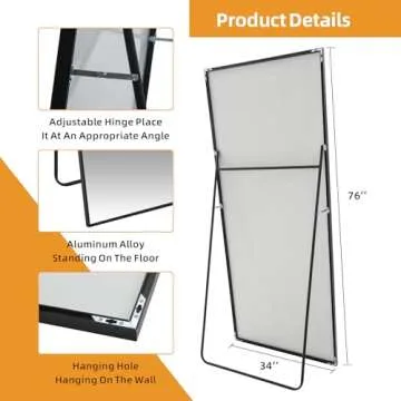 LFT HUIMEI2Y Full Length Black Mirror 76x34