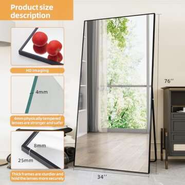 LFT HUIMEI2Y Full Length Black Mirror 76x34