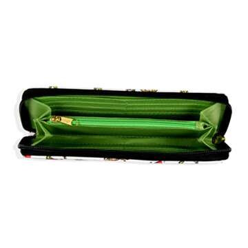 Bioworld How The Grinch Stole Christmas Grinch And Max faux Saffianno Leather Zip Closure Wallet