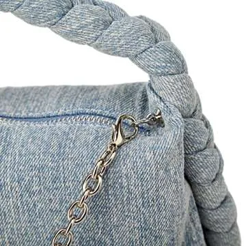 Denim Tote Bag Clutch Stylish Handwoven Carryall for Women