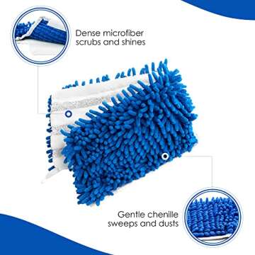 Microfiber Mop Pads, Flip Mop Refills, Dust Mop Replacement Head, Microfiber Mop Head, Dust Mop Head, Mop Covers Washable, Flat Mop Replacement Pads, Floor Mop Pads, Dry, Wet, Reusable, 18 Inch, 3 PK