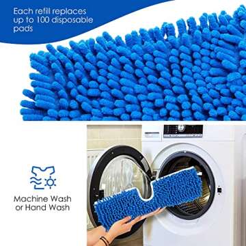 Microfiber Mop Pads, Flip Mop Refills, Dust Mop Replacement Head, Microfiber Mop Head, Dust Mop Head, Mop Covers Washable, Flat Mop Replacement Pads, Floor Mop Pads, Dry, Wet, Reusable, 18 Inch, 3 PK