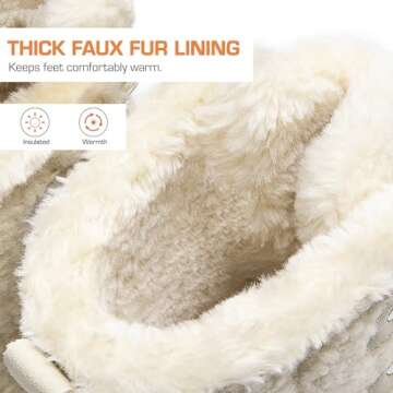 DREAM PAIRS Womens Winter Boots Cozy Faux Fur Anti-Slip Snow Boots Lace Up Comfort Stylish Ankle Booties for Cold Weather City Walk,Size 7.5,Beige-Furry,SDSB2404W