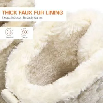 DREAM PAIRS Womens Winter Boots Cozy Faux Fur Anti-Slip Snow Boots Lace Up Comfort Stylish Ankle Booties for Cold Weather City Walk,Size 7.5,Beige-Furry,SDSB2404W