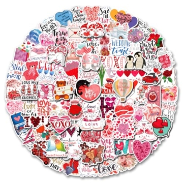 Valentine's Day Vinyl Waterproof Stickers for All Ages