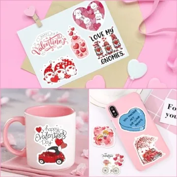 Valentine's Day Vinyl Waterproof Stickers for All Ages