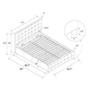 DHP Cambridge Gas Lift Platform Bed with Storage Compartment