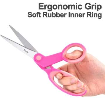 Zicolu Premium Sewing Scissors Bundle, 8" Heavy Duty Fabric Scissors, 5" Detail Embroidery Scissors, 4" Small Selvedge Scissors, 5" Thread Snips, Tailoring, Dressmaking, Quilting, Arts&Craft Supplies