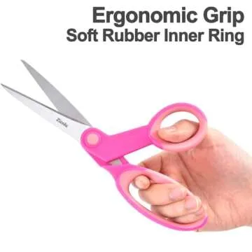 Zicolu Premium Sewing Scissors Bundle, 8" Heavy Duty Fabric Scissors, 5" Detail Embroidery Scissors, 4" Small Selvedge Scissors, 5" Thread Snips, Tailoring, Dressmaking, Quilting, Arts&Craft Supplies