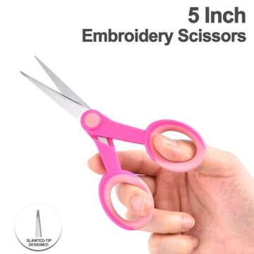 Zicolu Premium Sewing Scissors Bundle, 8" Heavy Duty Fabric Scissors, 5" Detail Embroidery Scissors, 4" Small Selvedge Scissors, 5" Thread Snips, Tailoring, Dressmaking, Quilting, Arts&Craft Supplies
