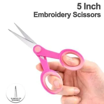 Zicolu Premium Sewing Scissors Bundle, 8" Heavy Duty Fabric Scissors, 5" Detail Embroidery Scissors, 4" Small Selvedge Scissors, 5" Thread Snips, Tailoring, Dressmaking, Quilting, Arts&Craft Supplies