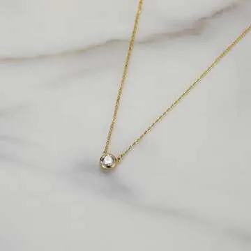 Elegant 14k Gold Plated CZ Diamond Necklace for Women
