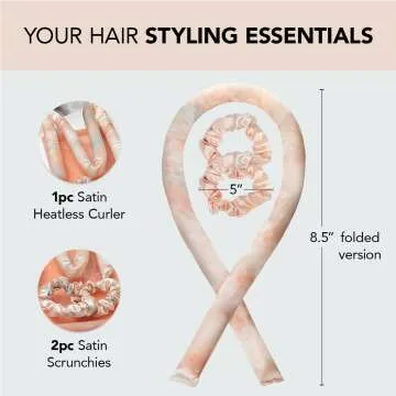 Heatless Curling Set - Satin Rollers for Overnight Style