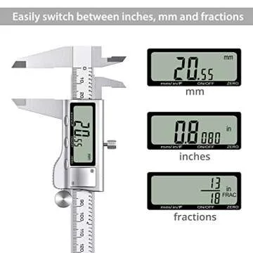 Proster Digital Vernier Caliper 6inch 150mm - Electronic Caliper Fraction/Inch/Metric Dial Caliper for Length Width Depth Inner Outer Diameter, with 32 Feeler Gauges