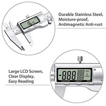 Proster Digital Vernier Caliper 6inch 150mm - Electronic Caliper Fraction/Inch/Metric Dial Caliper for Length Width Depth Inner Outer Diameter, with 32 Feeler Gauges