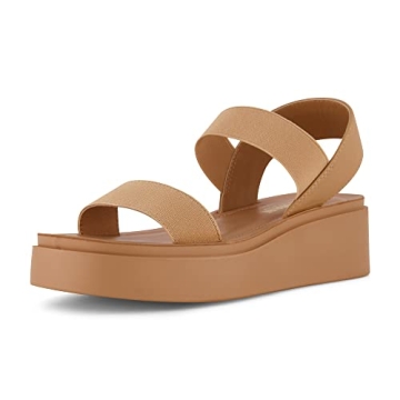 CUSHIONAIRE Women's Pilar Platform Sandal - +Memory Foam Comfort & Style