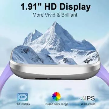 Smart Watch(Answer/Make Call), 1.91" Smartwatch for Men Women, New Fitness Watch with 110+ Sport Modes, Fitness Activity Tracke with Pedometer/Sleep Monitor/Heart Rate/IP68 Waterproof, Silver Purple