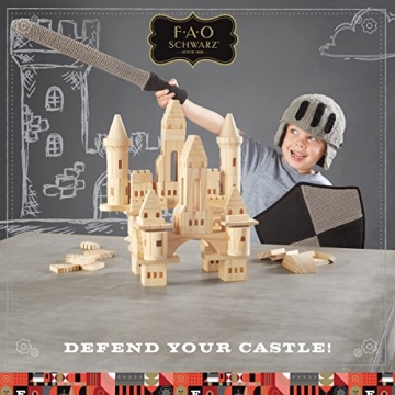 FAO Schwarz 75 Piece Wooden Castle Building Blocks Set