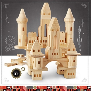 FAO Schwarz 75 Piece Wooden Castle Building Blocks Set