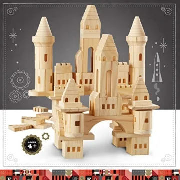 FAO Schwarz 75 Piece Wooden Castle Building Blocks Set