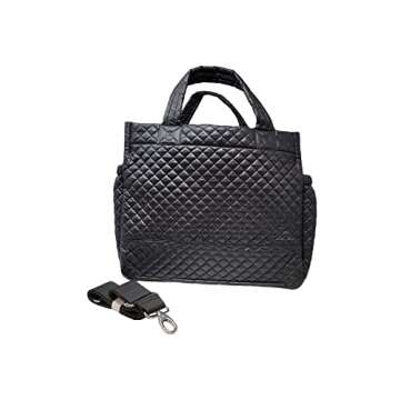 CLARANY Quilted Lightweight Shoulder Tote for Gym Travel