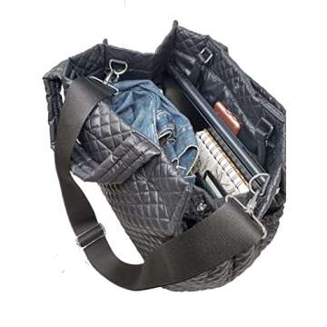 CLARANY Quilted Lightweight Shoulder Tote for Gym Travel