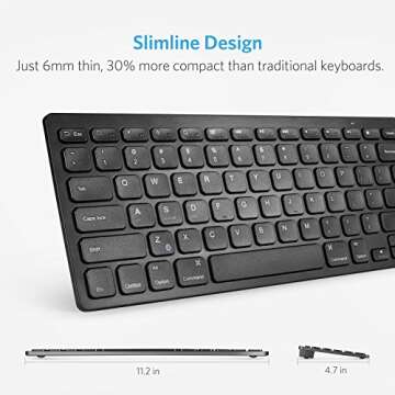 XINKSD Bluetooth Ultra-Slim Keyboard for iPads and Mobile Devices