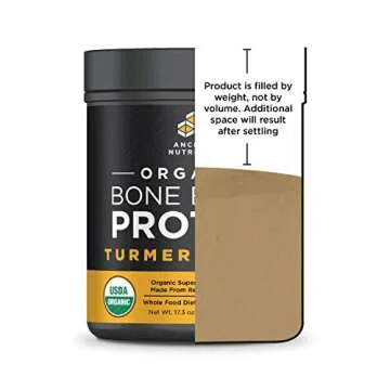 Ancient Nutrition Organic Bone Broth Protein Powder, Turmeric Spice Flavor, 17 Servings Size - Organic, Gut-Friendly, Paleo-Friendly