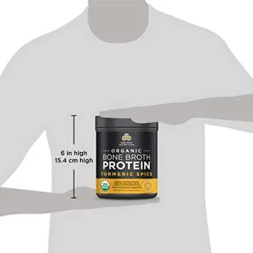 Ancient Nutrition Organic Bone Broth Protein Powder, Turmeric Spice Flavor, 17 Servings Size - Organic, Gut-Friendly, Paleo-Friendly