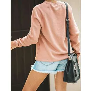 Blooming Jelly Womens Be Kind Sweatshirt Crewneck Loose Fit Cute Long Sleeve Tops Ladies Fall Clothes Winter Teacher Outfits (Small, Pink)