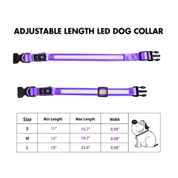 MASBRILL LED Rechargeable Light Up Dog Collar - Waterproof