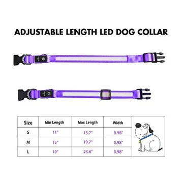 MASBRILL LED Rechargeable Light Up Dog Collar - Waterproof
