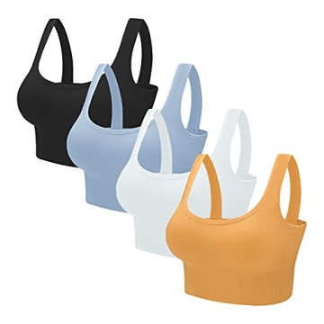 Eleplus 4 Pieces Comfy Cami Bra Set for Women – Stylish Yoga Bralette and Lounge Wear