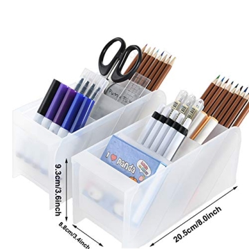 Marbrasse 12 Compartment Pen Organizer for Desk Storage